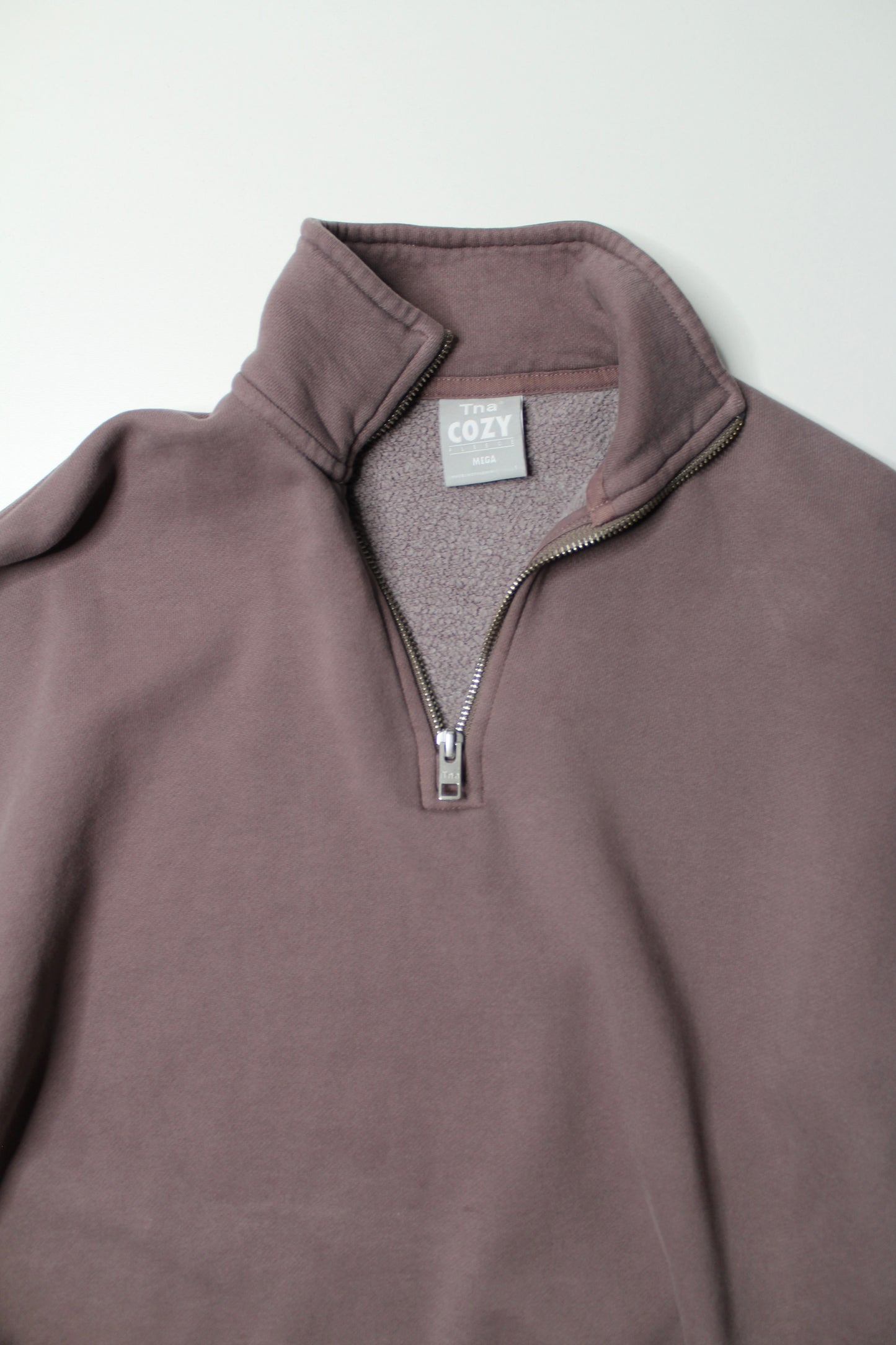 Aritzia TNA cozy fleece mega 1/2 zip sweatshirt, size 1 (oversized fit)