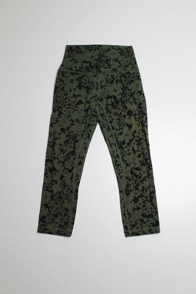 Lululemon efflorescent barracks green black align crop, size 4 (21") (price reduced: was $48)