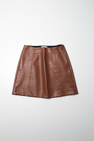 Aritzia Wilfred toffee faux leather mini skirt, size 2