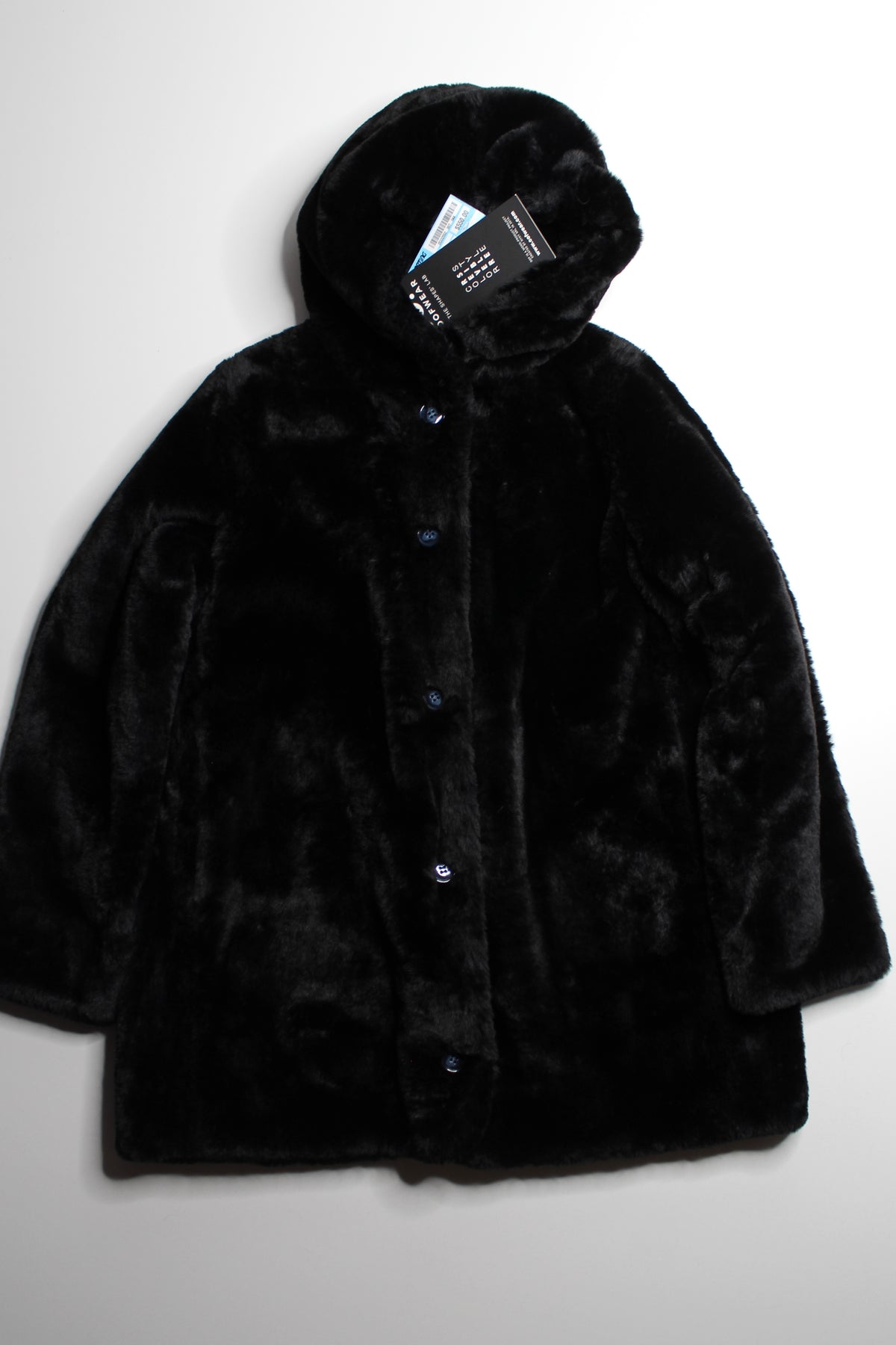 Life Oofwear (Sporting Life) black reversible faux fur ‘Teddy’ coat, Euro size 44 (large) *new with tags