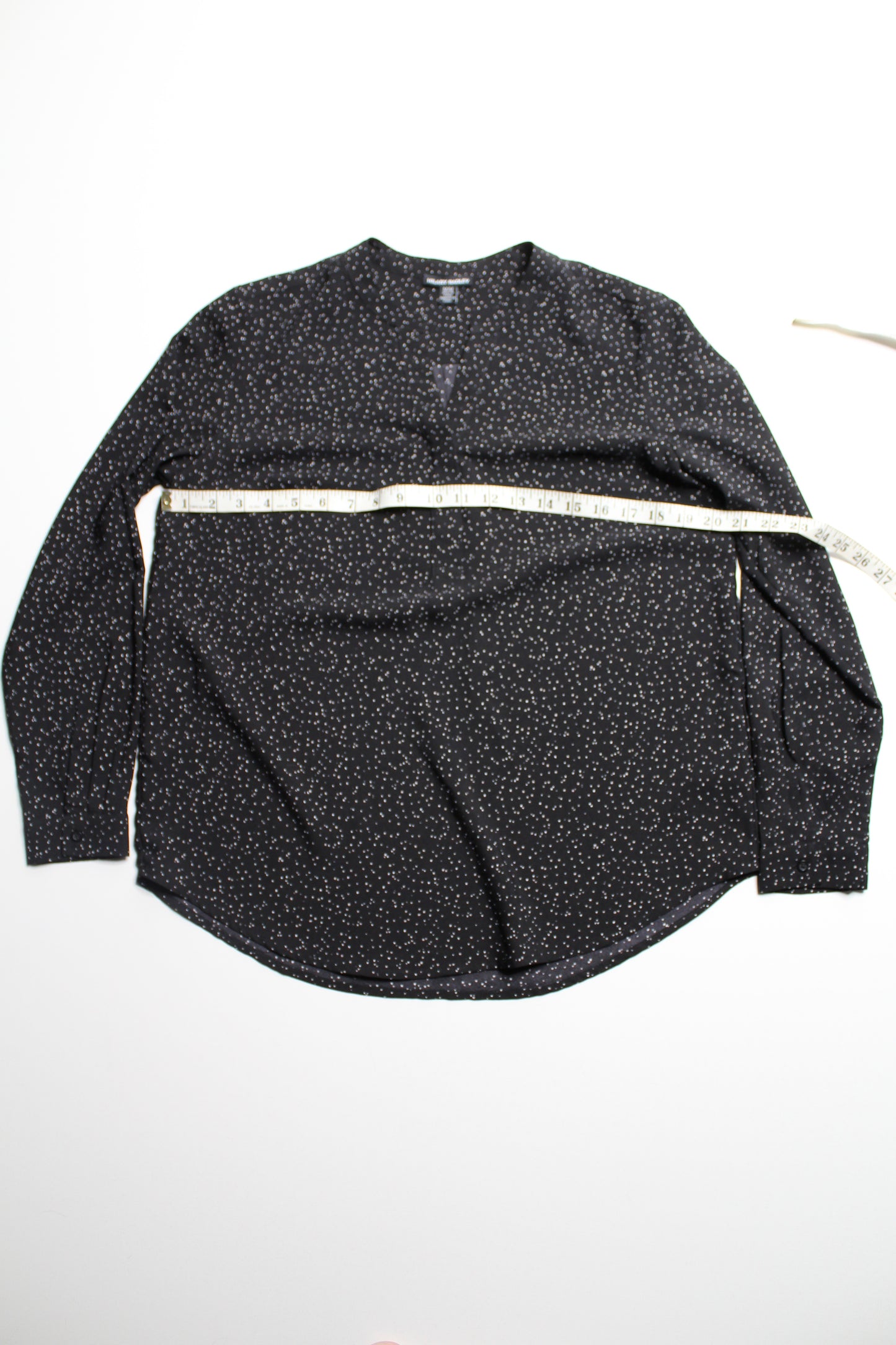 Hilary Radley black/white speckled blouse, size medium