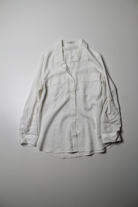 Aritzia white button up blouse, size large