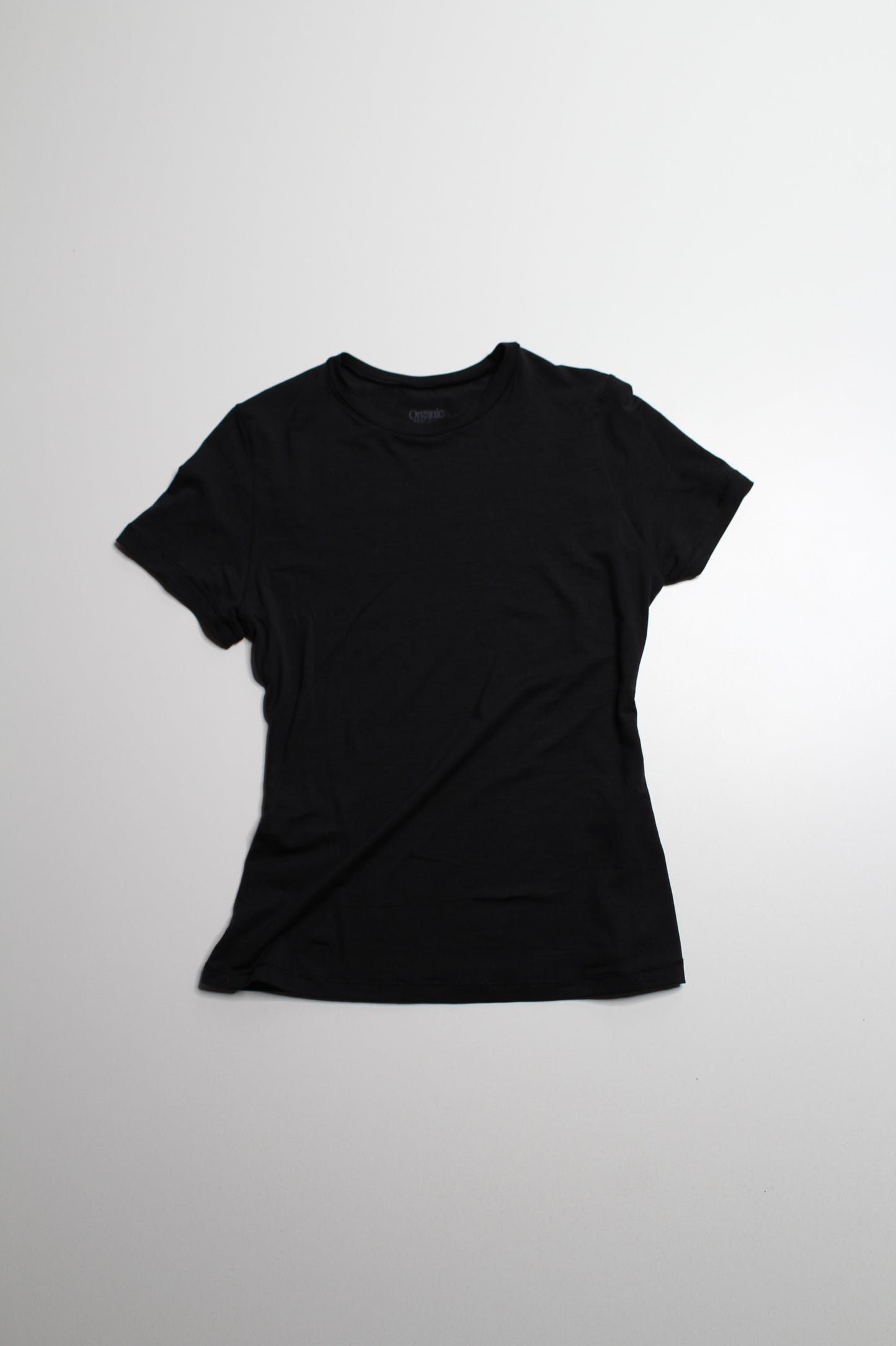 Organic Basics black t shirt, size small
