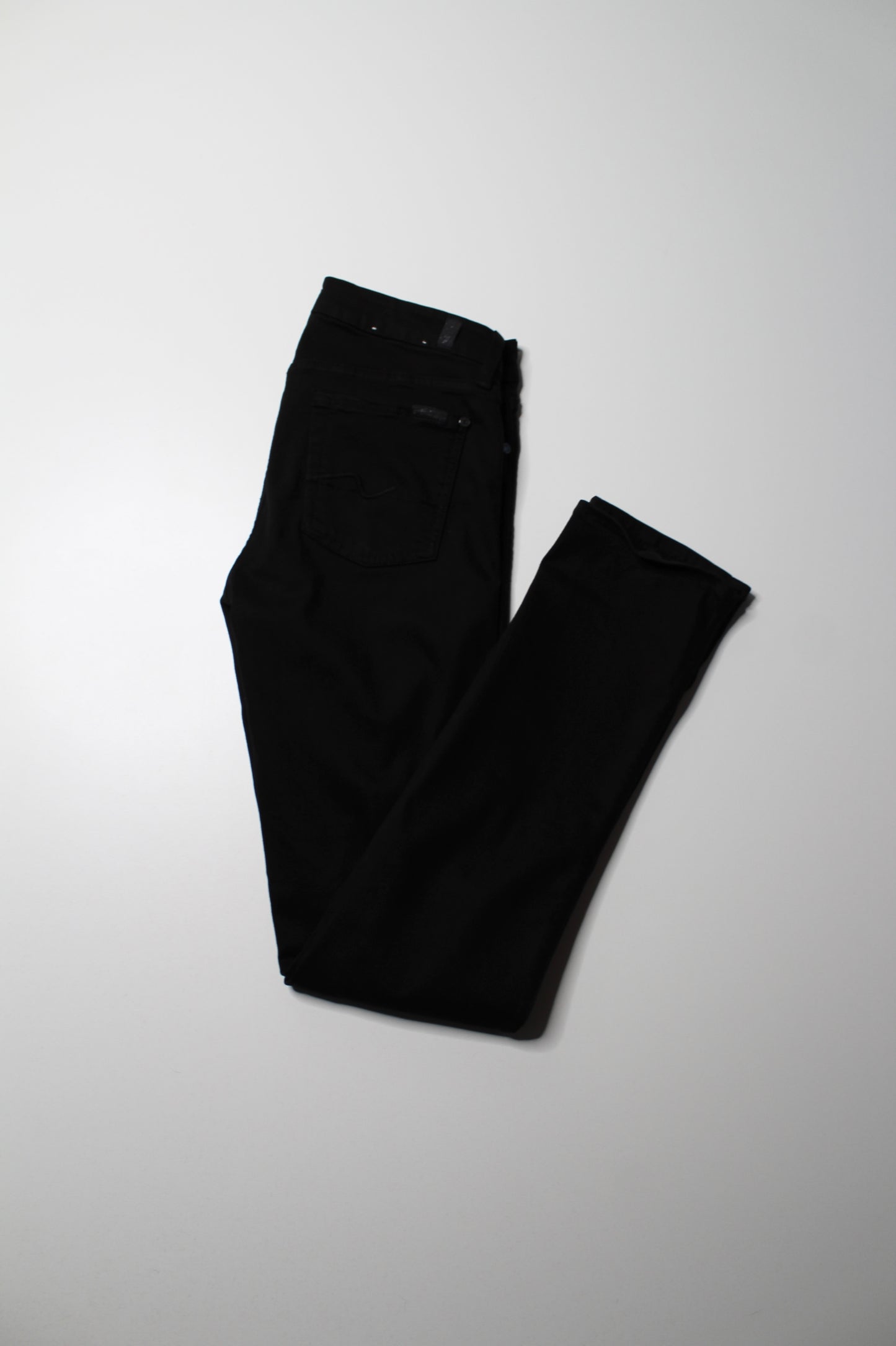 7 For All Mankind black mid rise ‘kimmie straight’ leg black denim pant, size 29 (32”)  (additional 20% off)