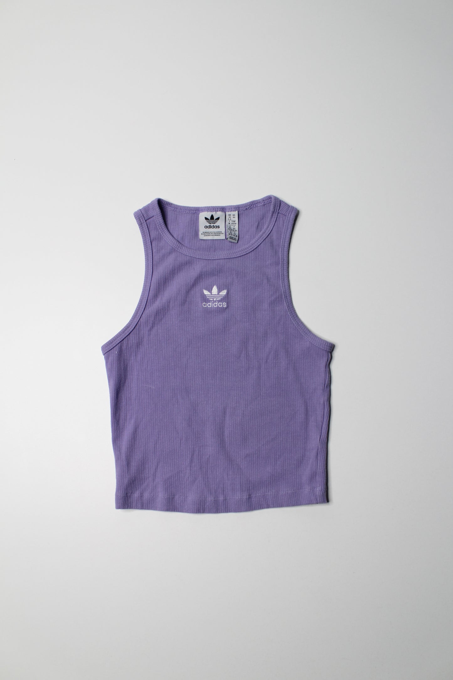 Adidas purple cropped ribbed tank, size xs (was $15)