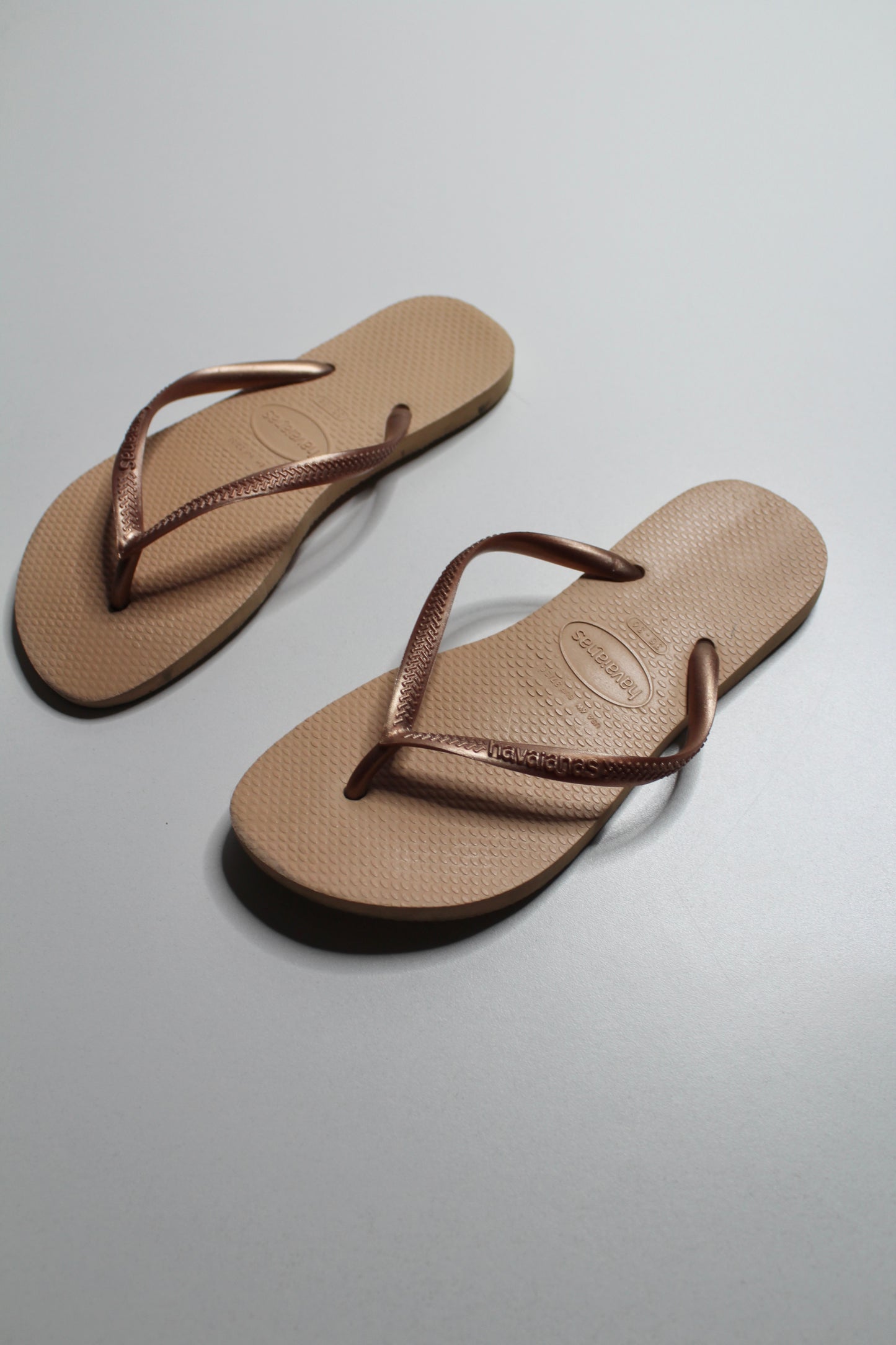 Havaianas gold sandals, size 6