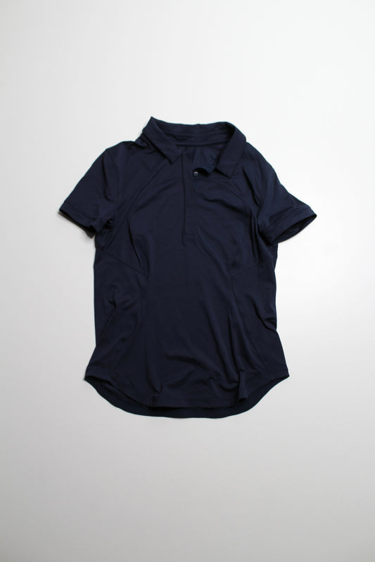 Lululemon true navy shirt sleeve golf polo, size 4 (relaxed fit)