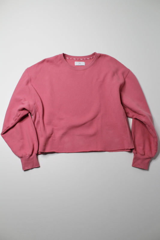 Aritzia TNA pink boyfriend cropped oversized sweater, size 1 (oversized fit) (fits small/medium)