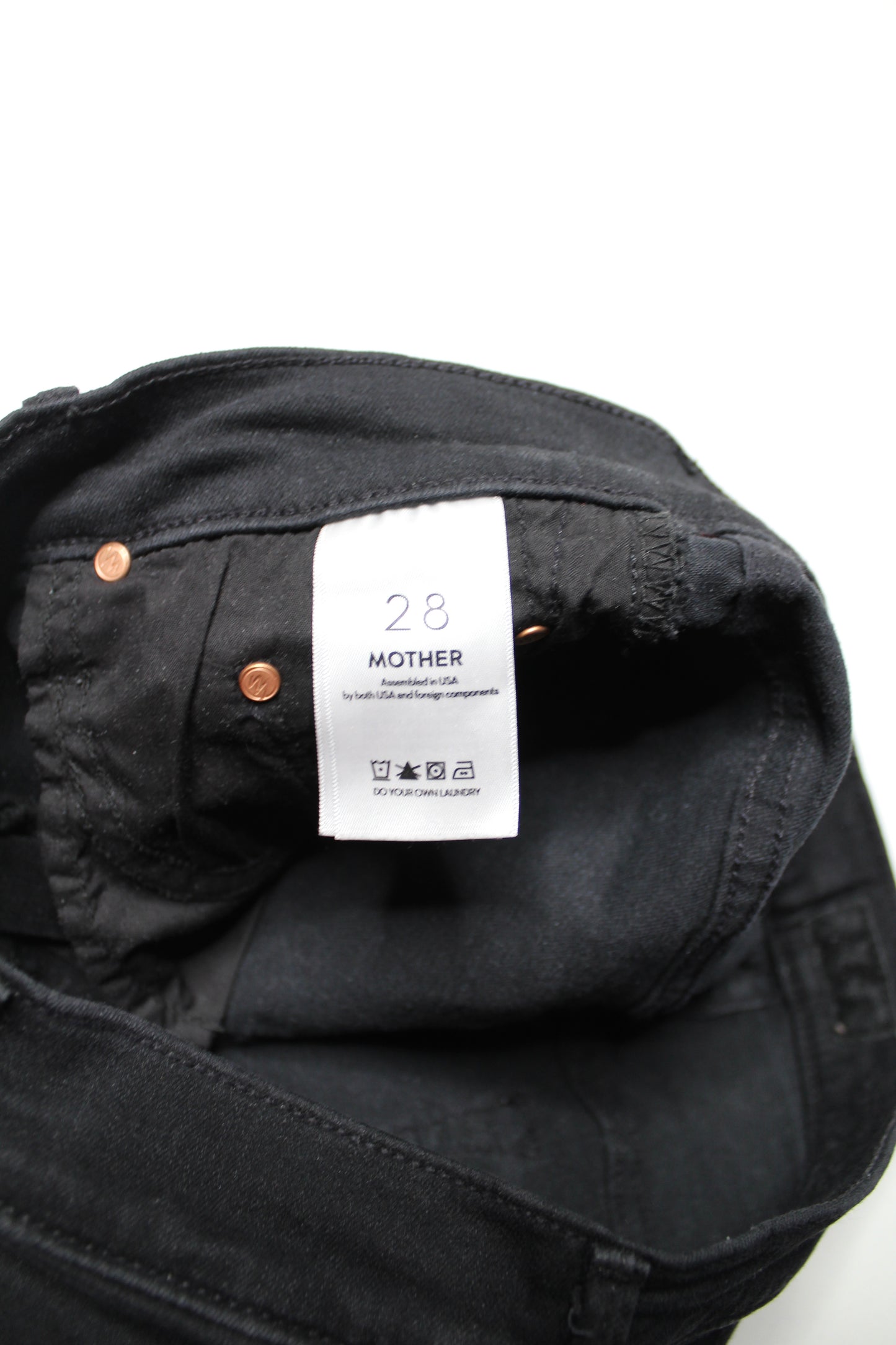 Mother not guilty (black) ‘the insider step fray’ jeans, size 28 (27”)