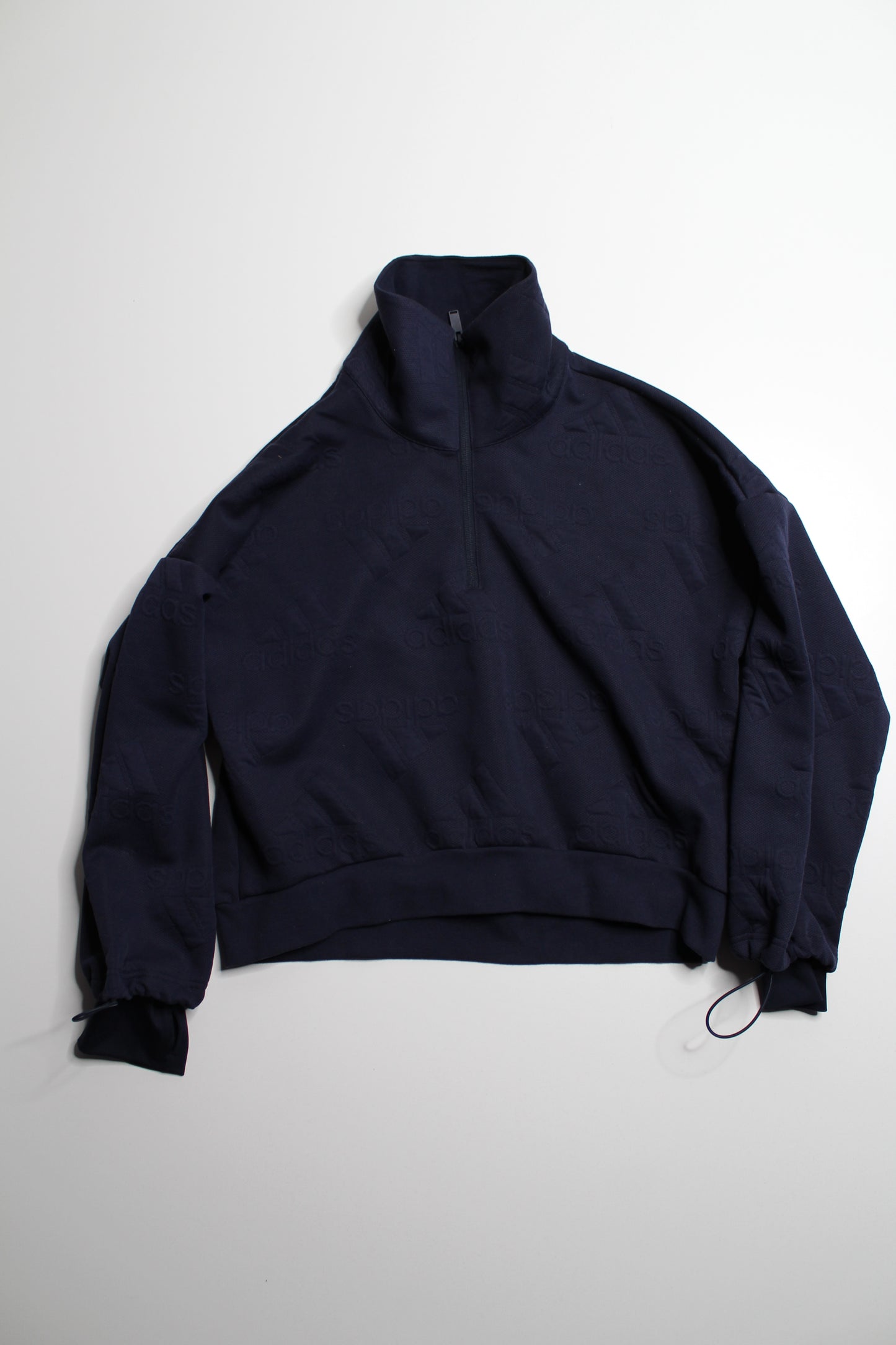 Adidas navy 1/2 zip aeroready pullover, size small (oversized)