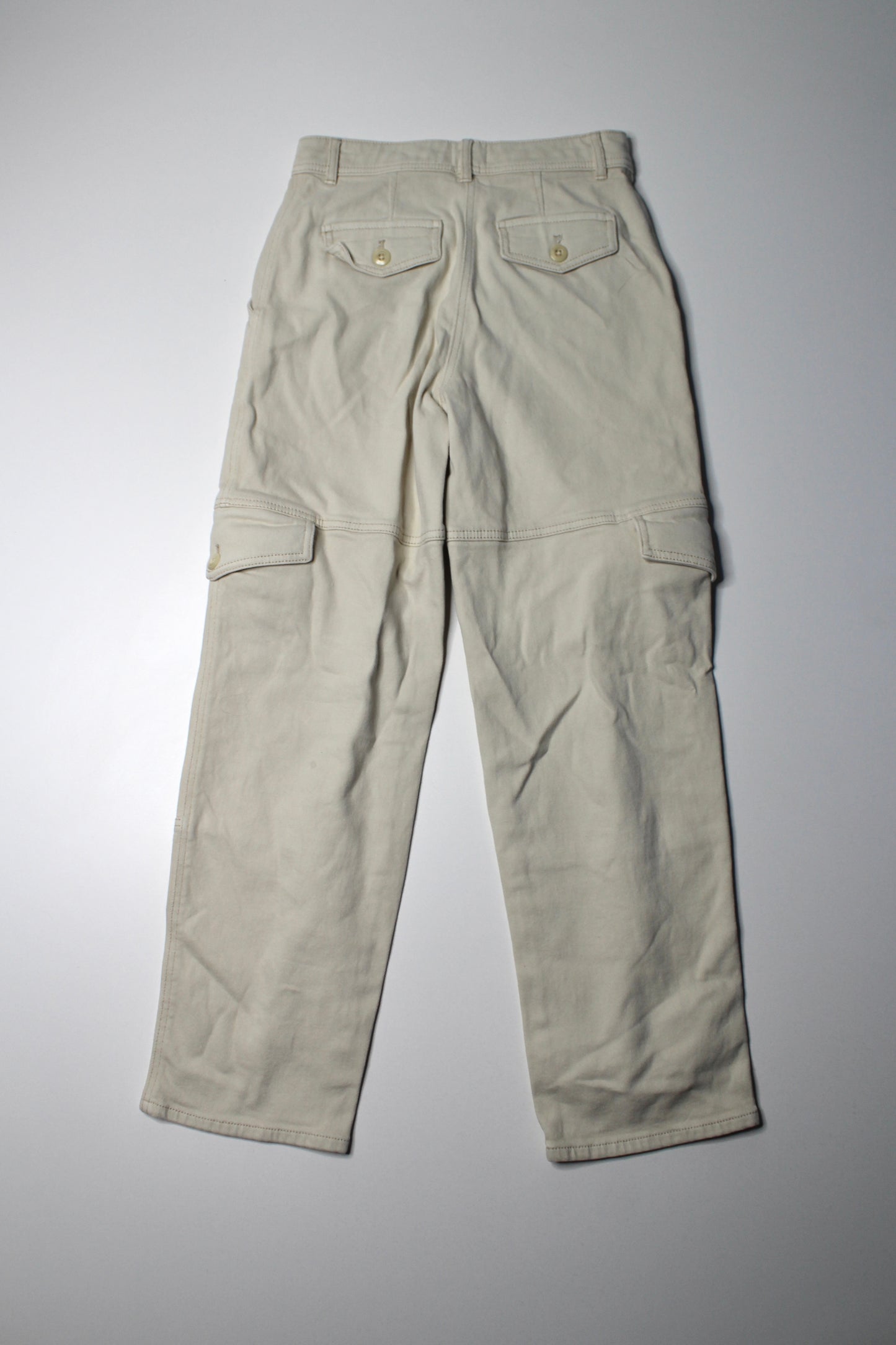 Aritzia Wilfred Free cream straight leg cargo style pant, size 0