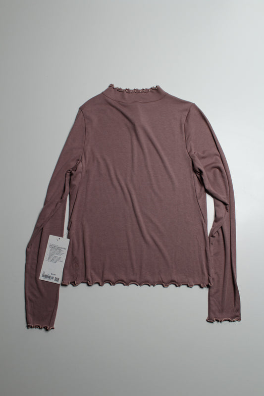 Lululemon twighlight rose ‘hold tight lettuce edge turtleneck, size 12 *sparkle trim *new with tags (sale: was $58)