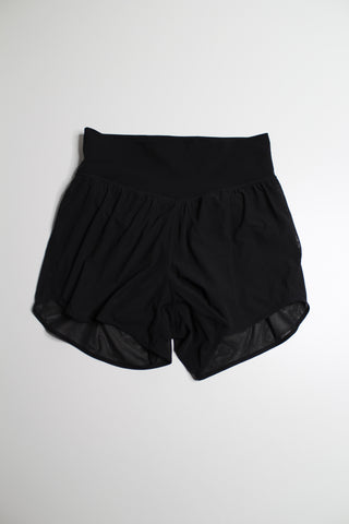 Lululemon black nulu and mesh high-rise yoga shorts, size 8 (3.5”)