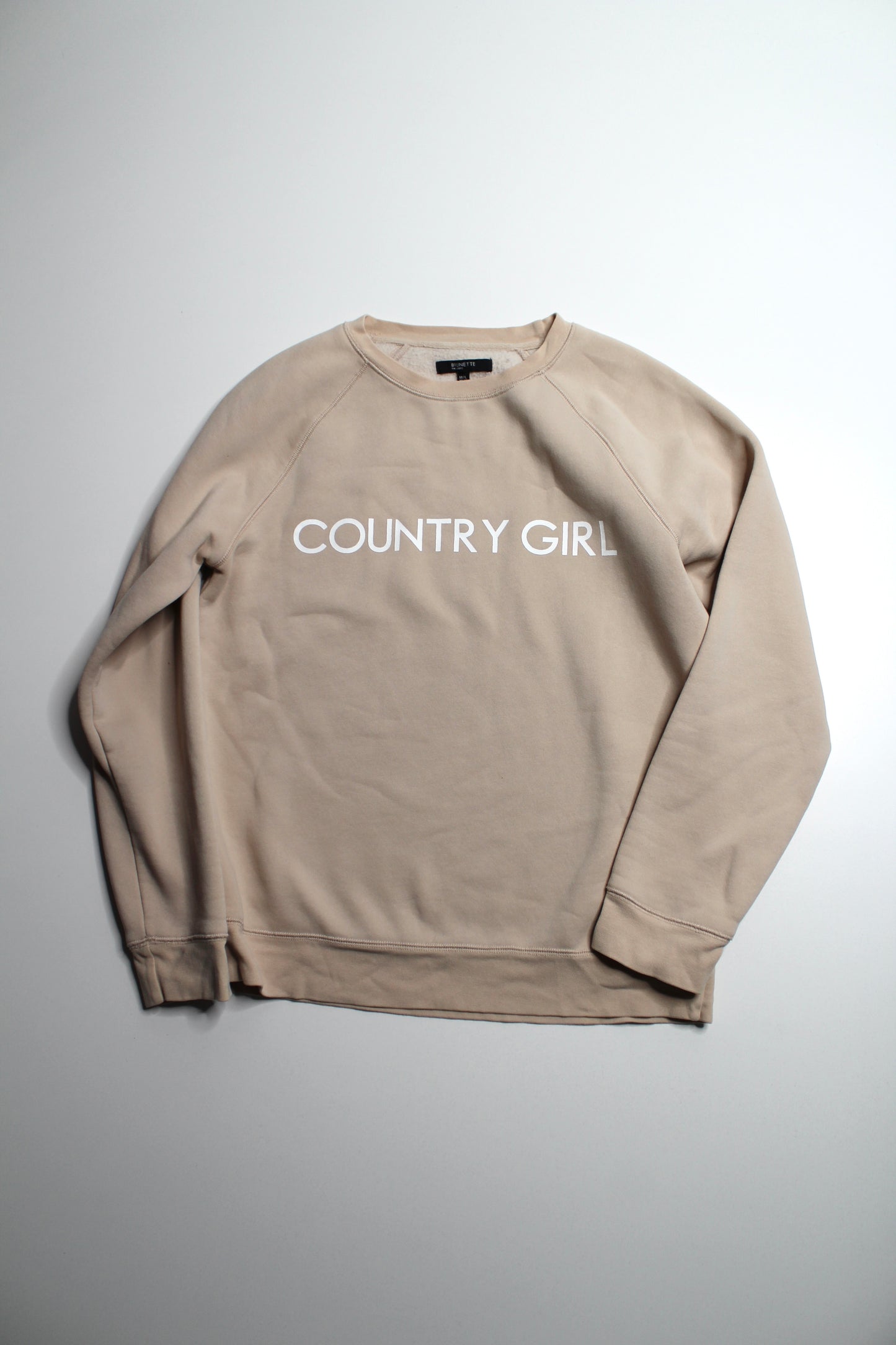 Brunette the label beige ‘COUNTRY GIRL’ sweatshirt, size M/L