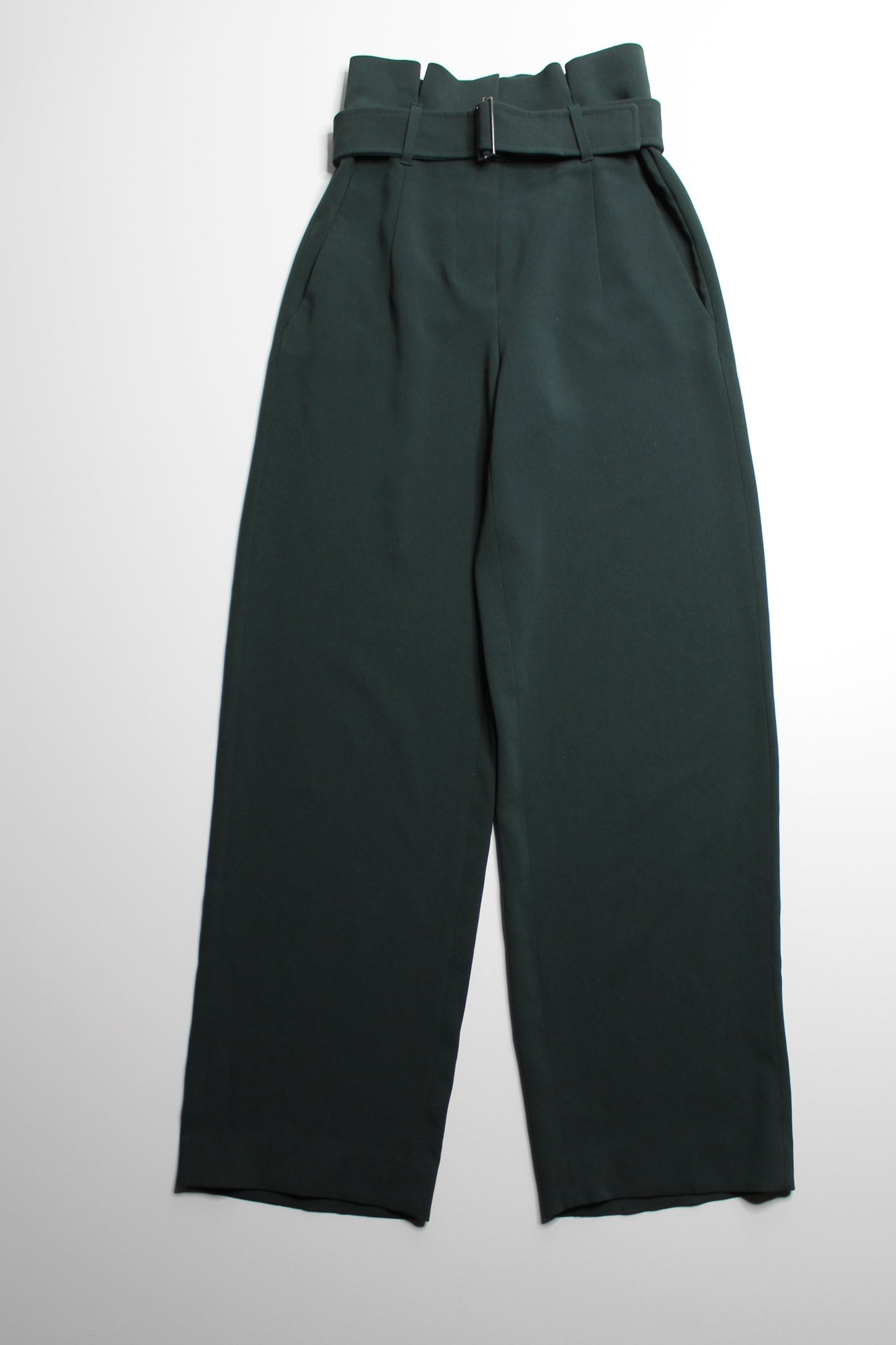 Aritzia Wilfred belted dark green high rise wide leg pant, size 2 (size small) (was $58)