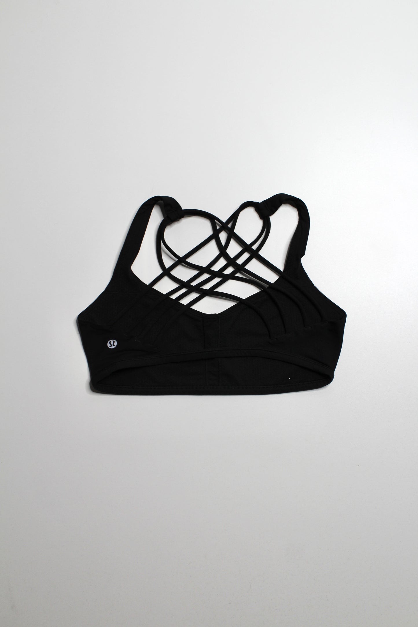 Lululemon black 'free to be wild' sports bra, size 8