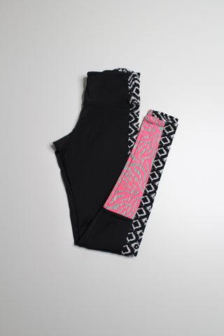 Onzie black pink white print yoga leggings, size xs (price reduced: was $25)