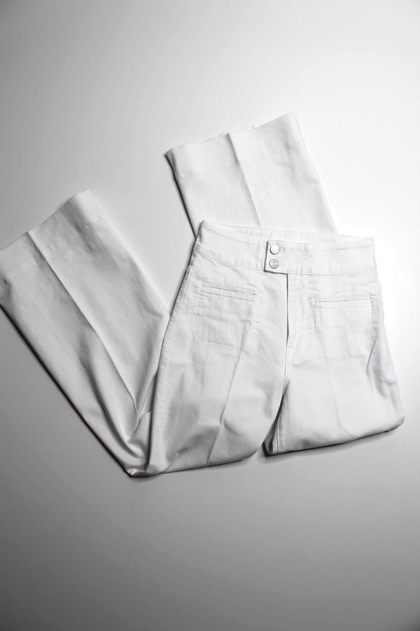 FRAME white high-rise ‘le hardy wide leg’ jeans, size 27 (sale: was $78)