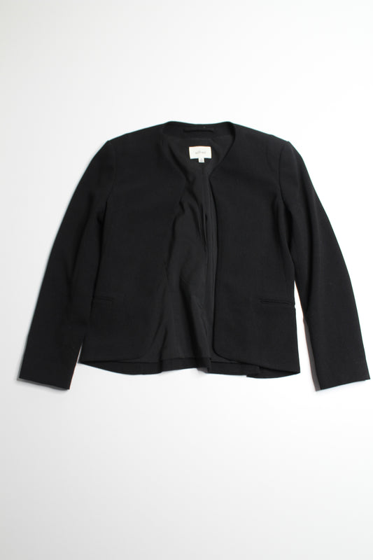 Aritzia Wilfred black cropped open front blazer, size 00