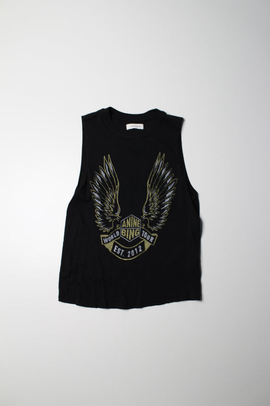 Anine Bing graphic ‘Lennon tee gold wings’ muscle tank, size xs (loose boxy fit)