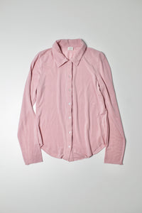 Aritzia wilfred pink ‘pose’ collared button up long sleeve, size medium