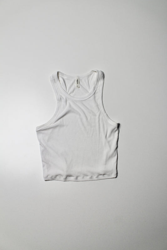 Aritzia Sunday Best white cropped ribbed tank, size small