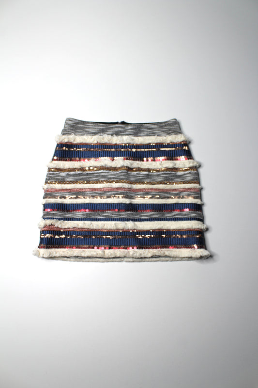 Anthropologie Moulinette Soeurs striped sequin mini skirt, size 2 (size small) (sale: 10% off)