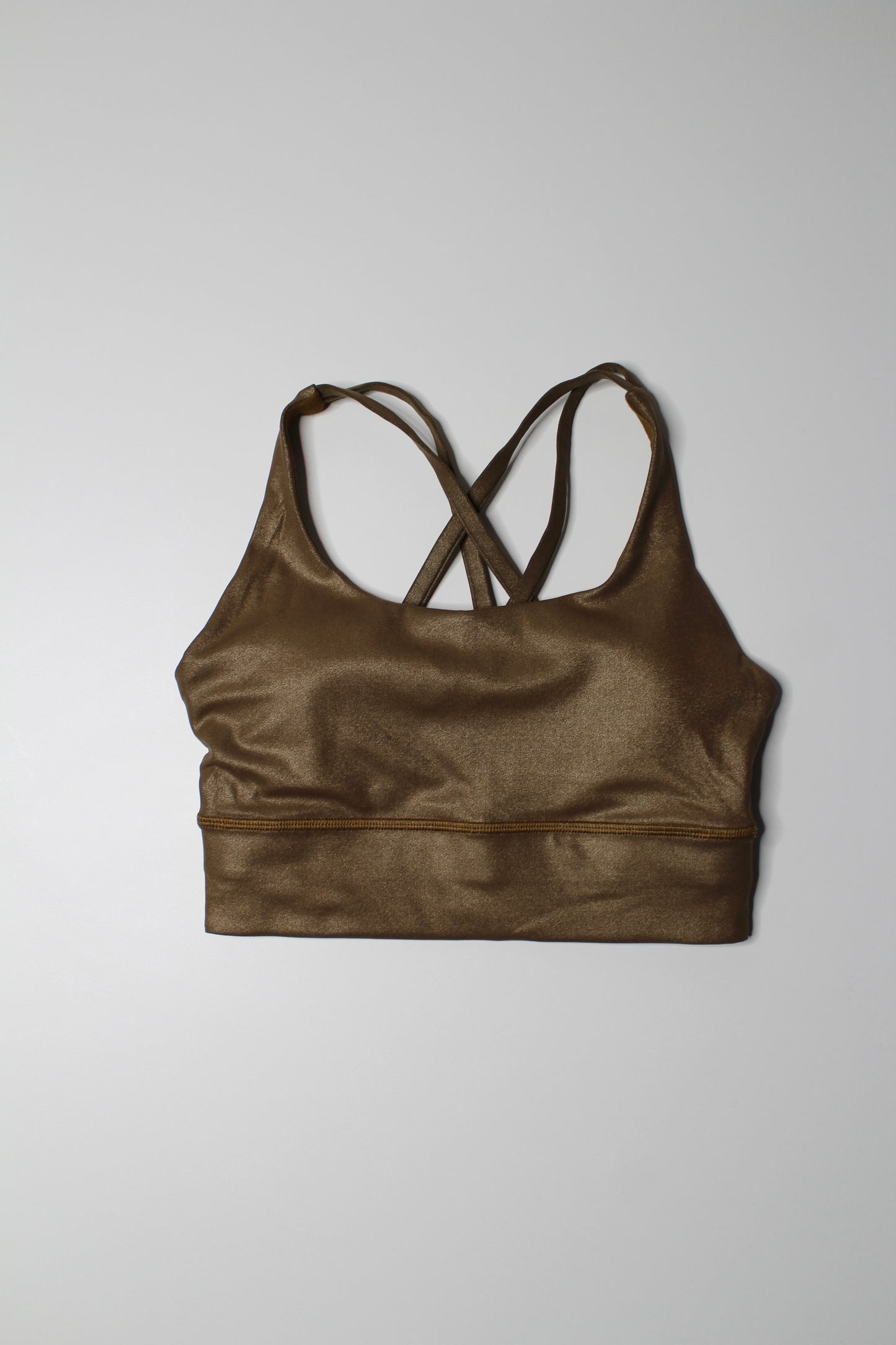 Lululemon copper matte foil ‘energy’ bra, size 4 *long line (matching leggings available)