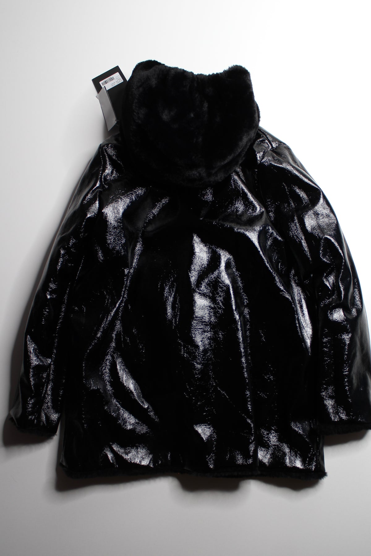 Life Oofwear (Sporting Life) black reversible faux fur ‘Teddy’ coat, Euro size 44 (large) *new with tags