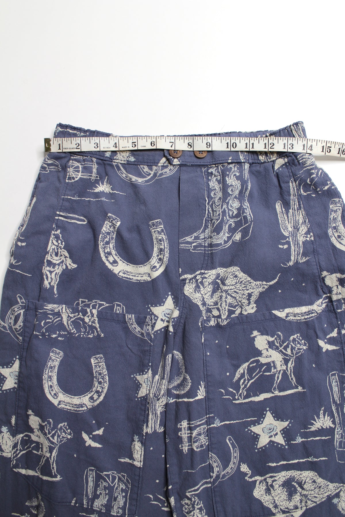 Free People seaside blue ‘rodeo’ pull on wide leg pant, size medium