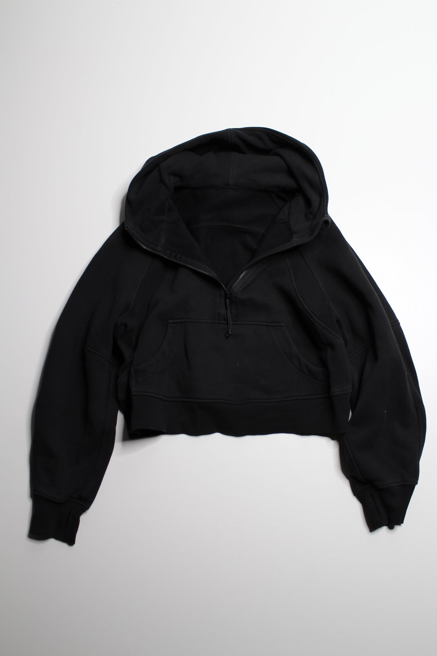 Lululemon black 'oversized scuba 1/2 zip' hoodie size xs/s (fits 4/6) (sale: was $48)