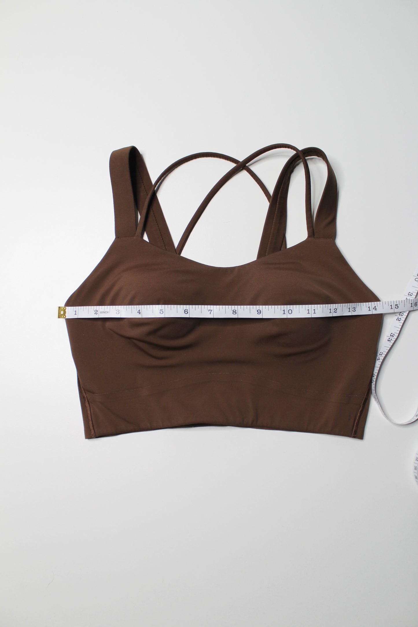 Lululemon brown ‘like a cloud’ bra. No size. Fits like 8 (or size medium) *long line