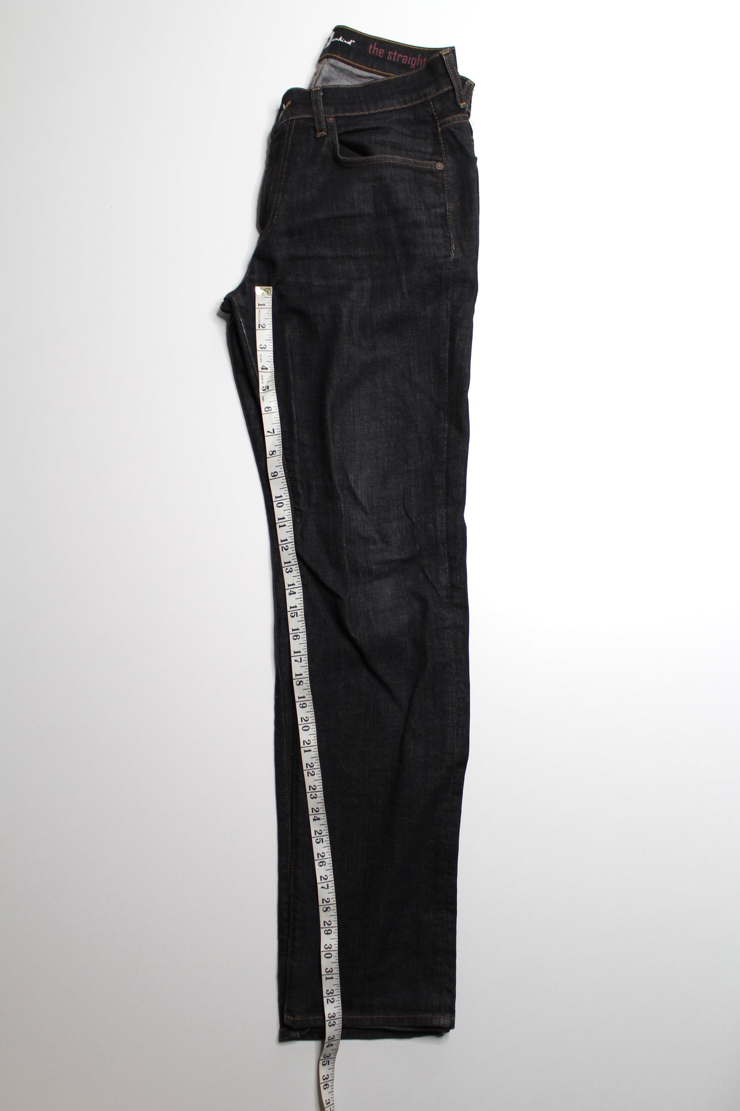 7 For All Mankind black straight leg jeans, size 32