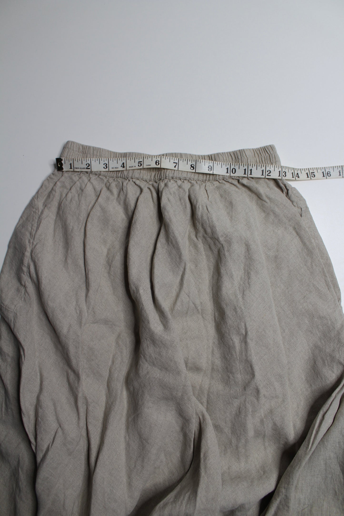 Maiwa beige ‘khula’ linen skirt, size small (fits 27”-30” waist)
