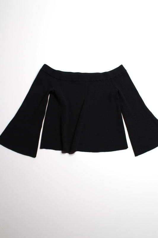 Aritzia Wilfred black ribbed bell sleeve sweater, size large