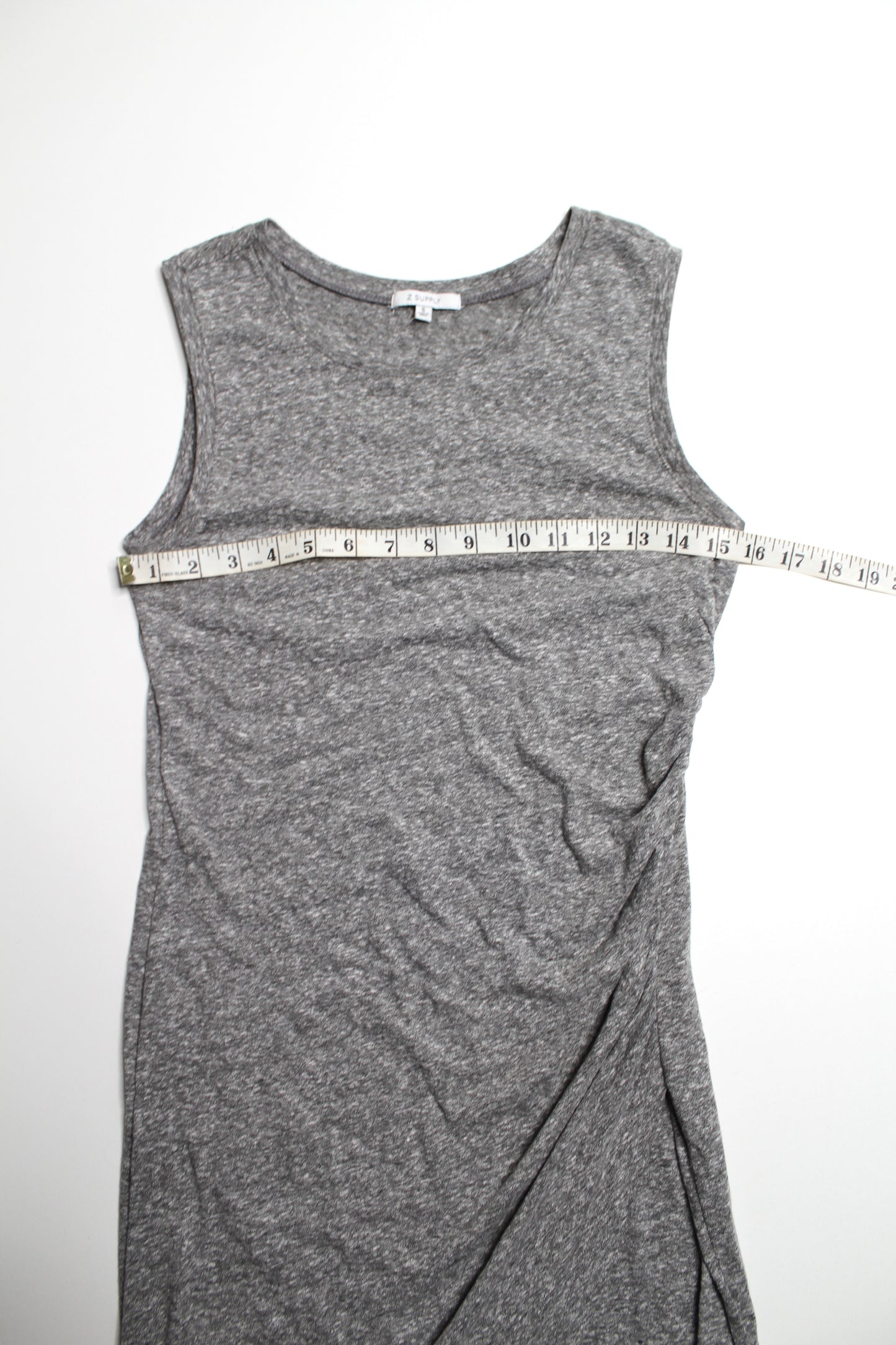 Z Supply grey faux wrap tank dress, size small