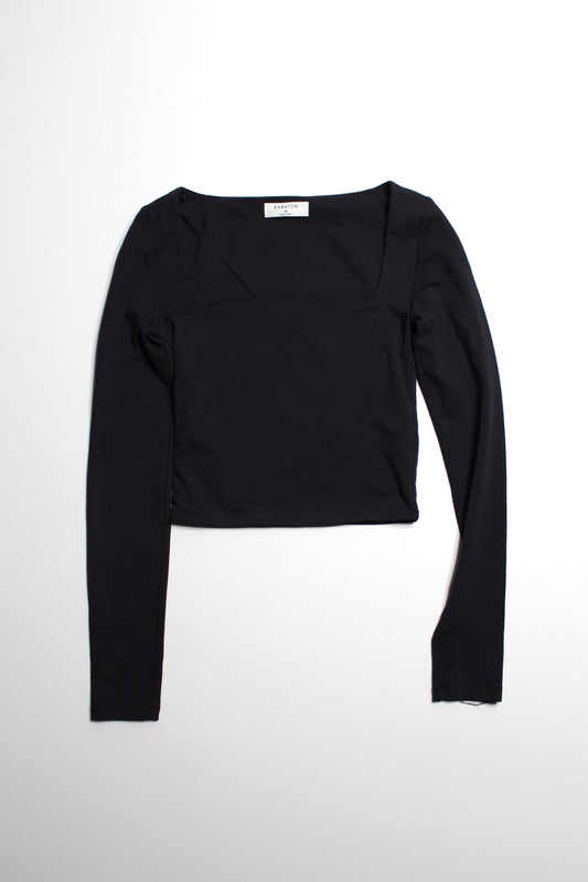 Aritzia Babaton black square neck ‘contour’ long sleeve, size xs