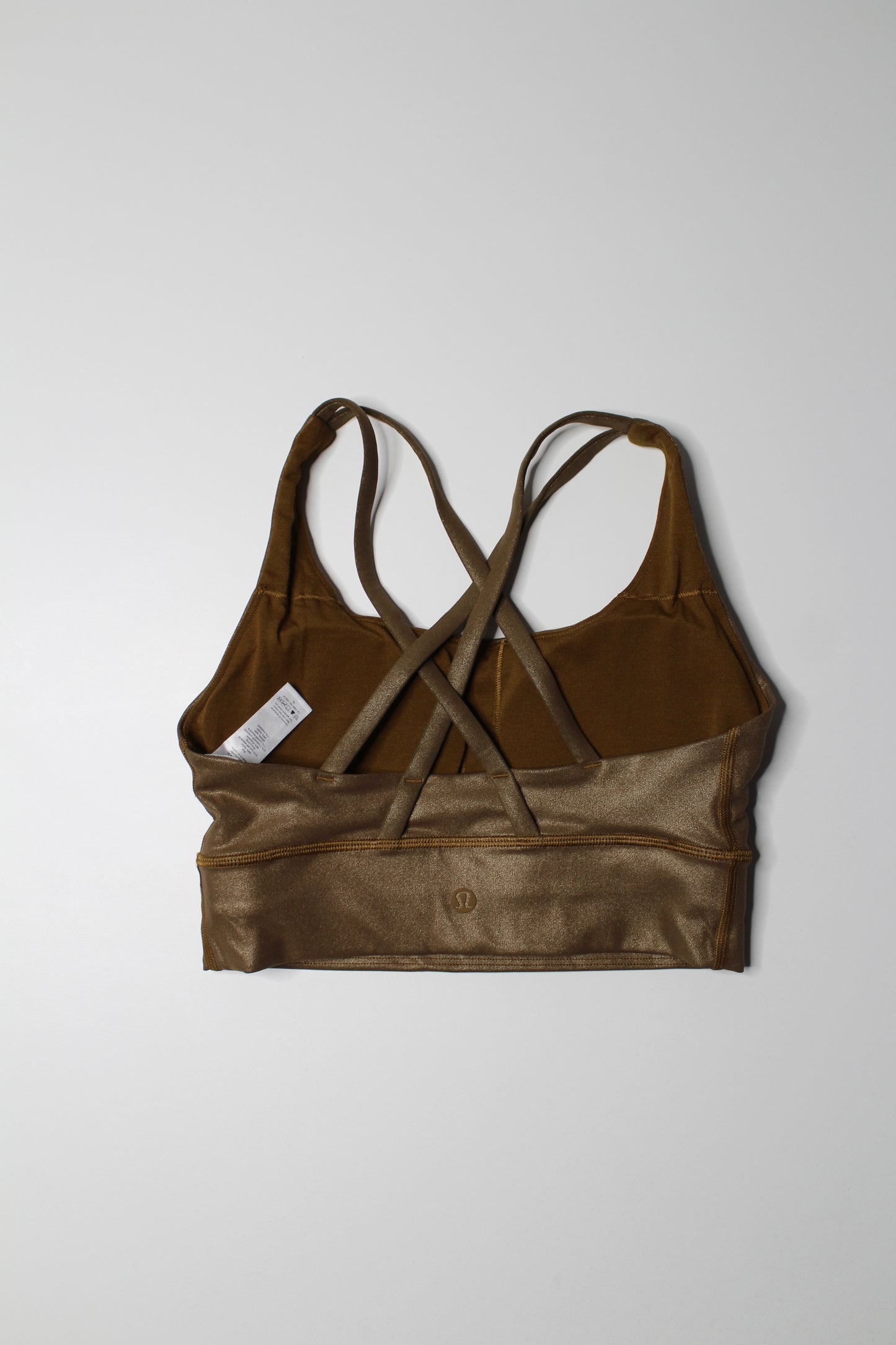 Lululemon copper matte foil ‘energy’ bra, size 4 *long line (matching leggings available)