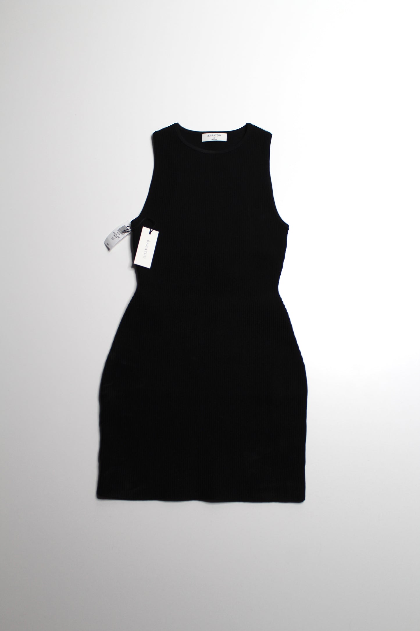 Aritzia Babaton black ‘sculpt knit’ racerback dress, size xs *new with tags
