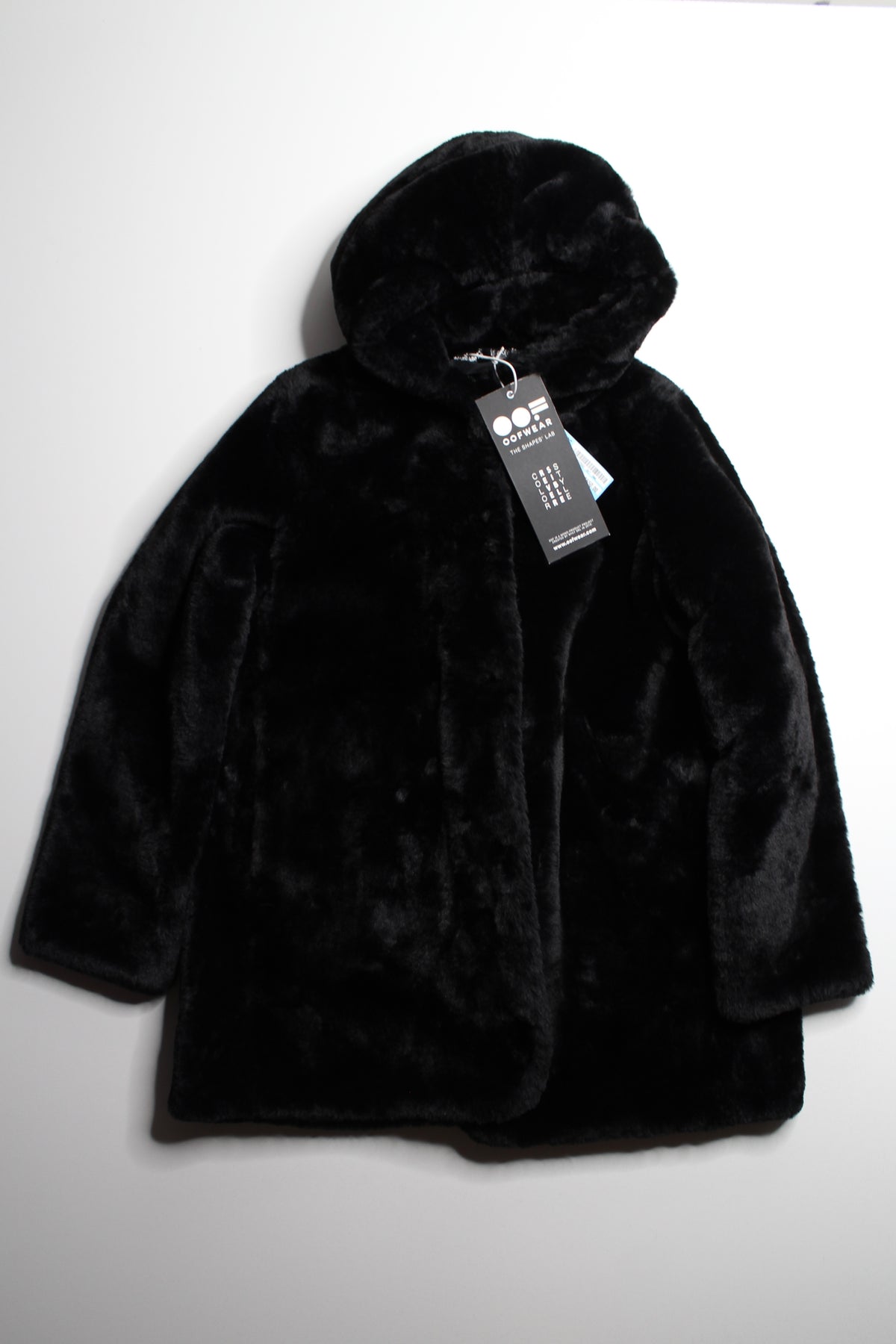 Life Oofwear (Sporting Life) black reversible faux fur ‘Teddy’ coat, Euro size 44 (large) *new with tags