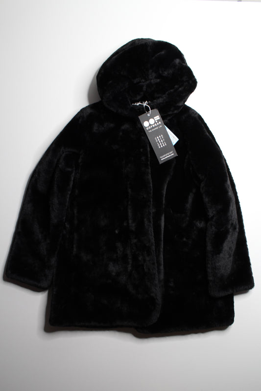 Life Oofwear (Sporting Life) black reversible faux fur ‘Teddy’ coat, Euro size 44 (large) *new with tags