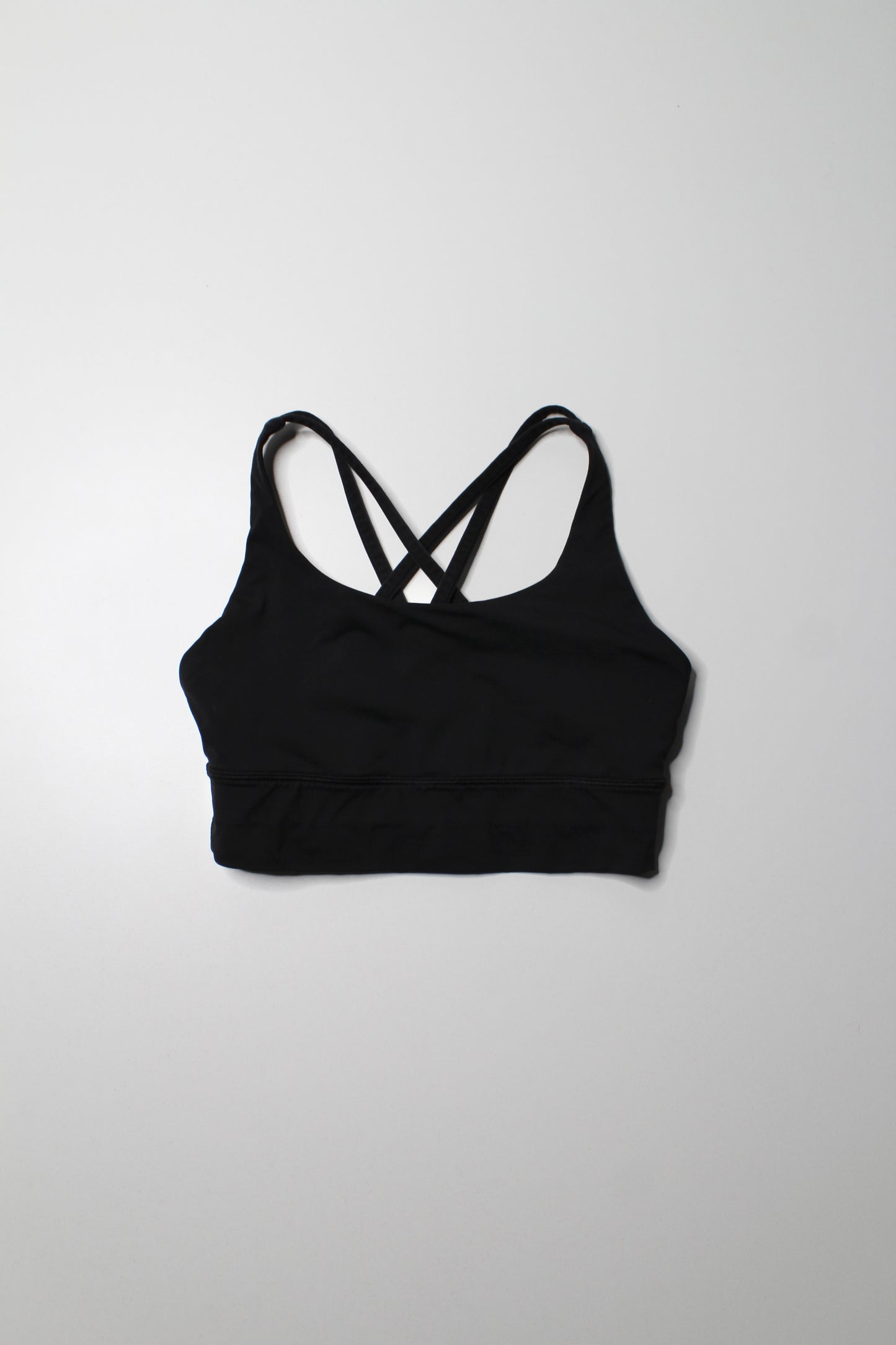 Lululemon black energy bra, size 6 *long line