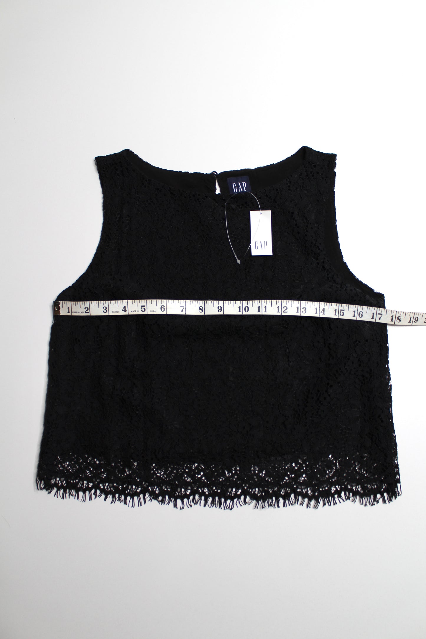 Gap black lace boatneck sleeveless top, size small *new with tags *matching skirt available (additional 50% off at checkout)