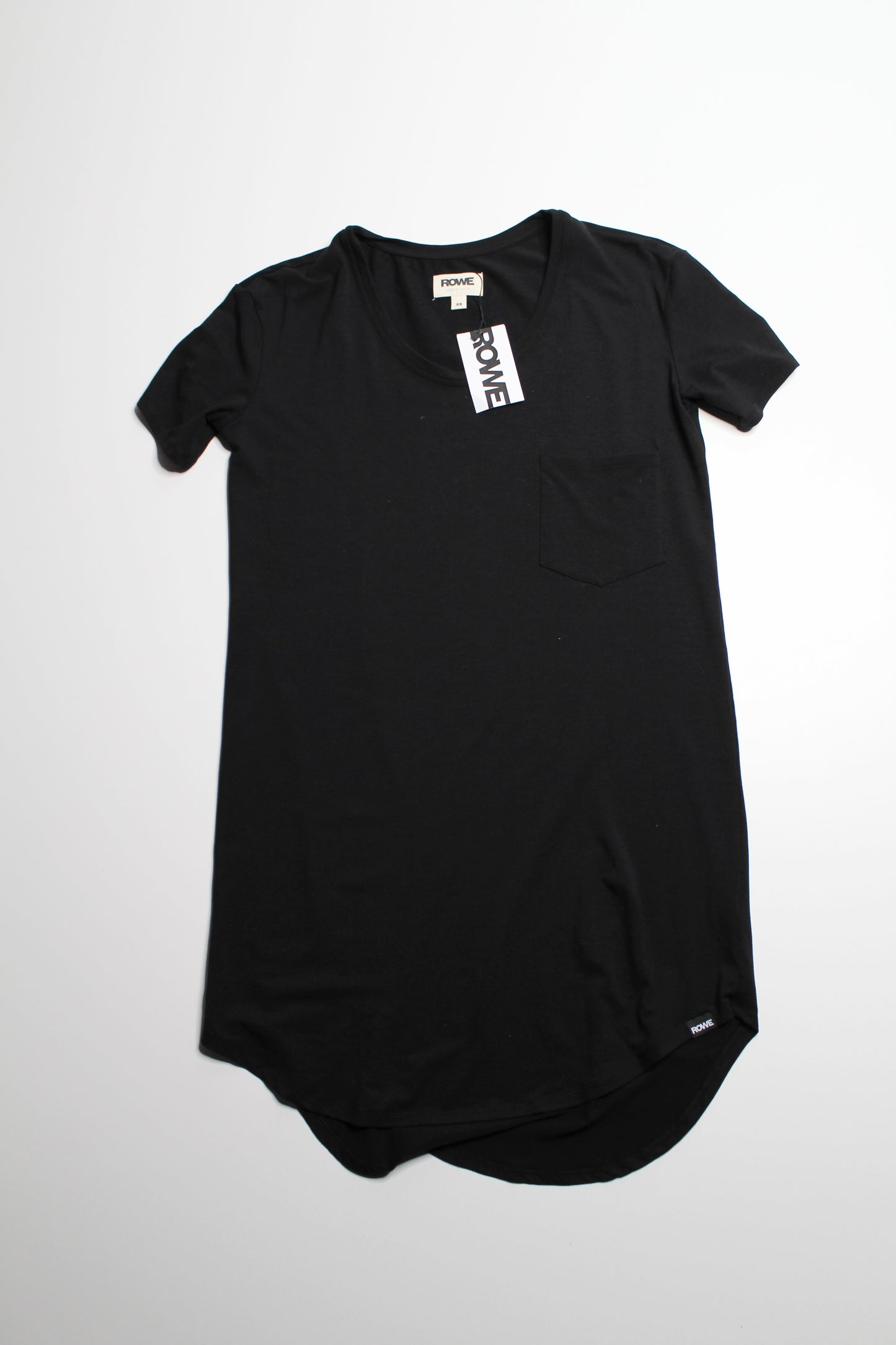 Rowe black tencel lounge t shirt dress, size xs (oversized fit) fits xs/small