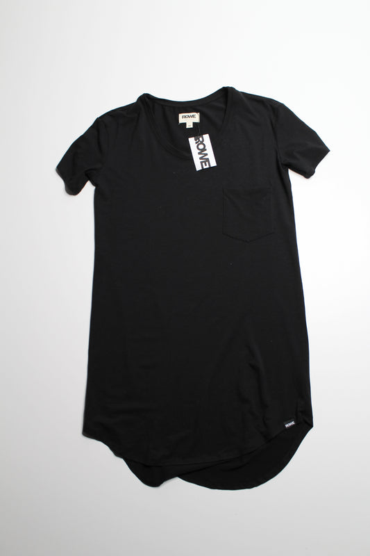 Rowe black tencel lounge t shirt dress, size xs (oversized fit) fits xs/small (was $68)