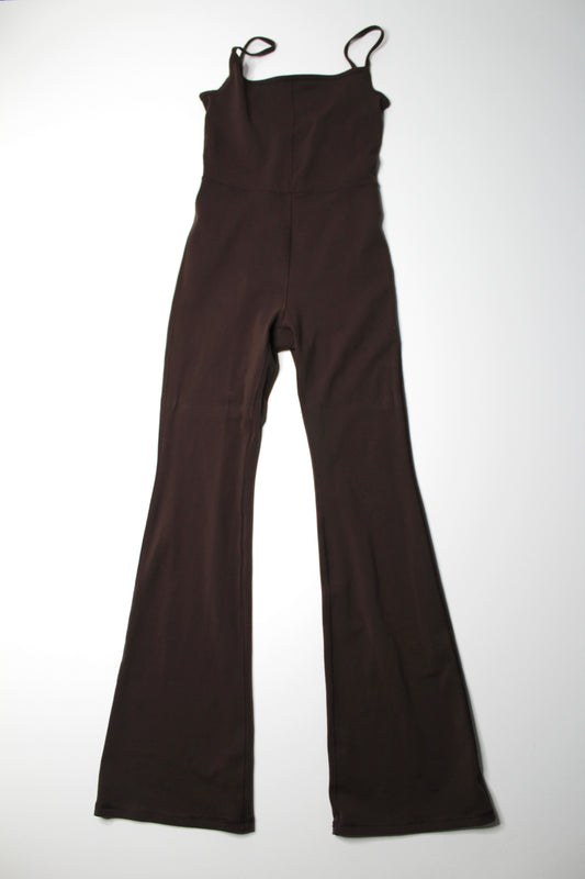 Aritzia Wilfred Free mocha brown ‘divinity kick flare’ jumpsuit, size small