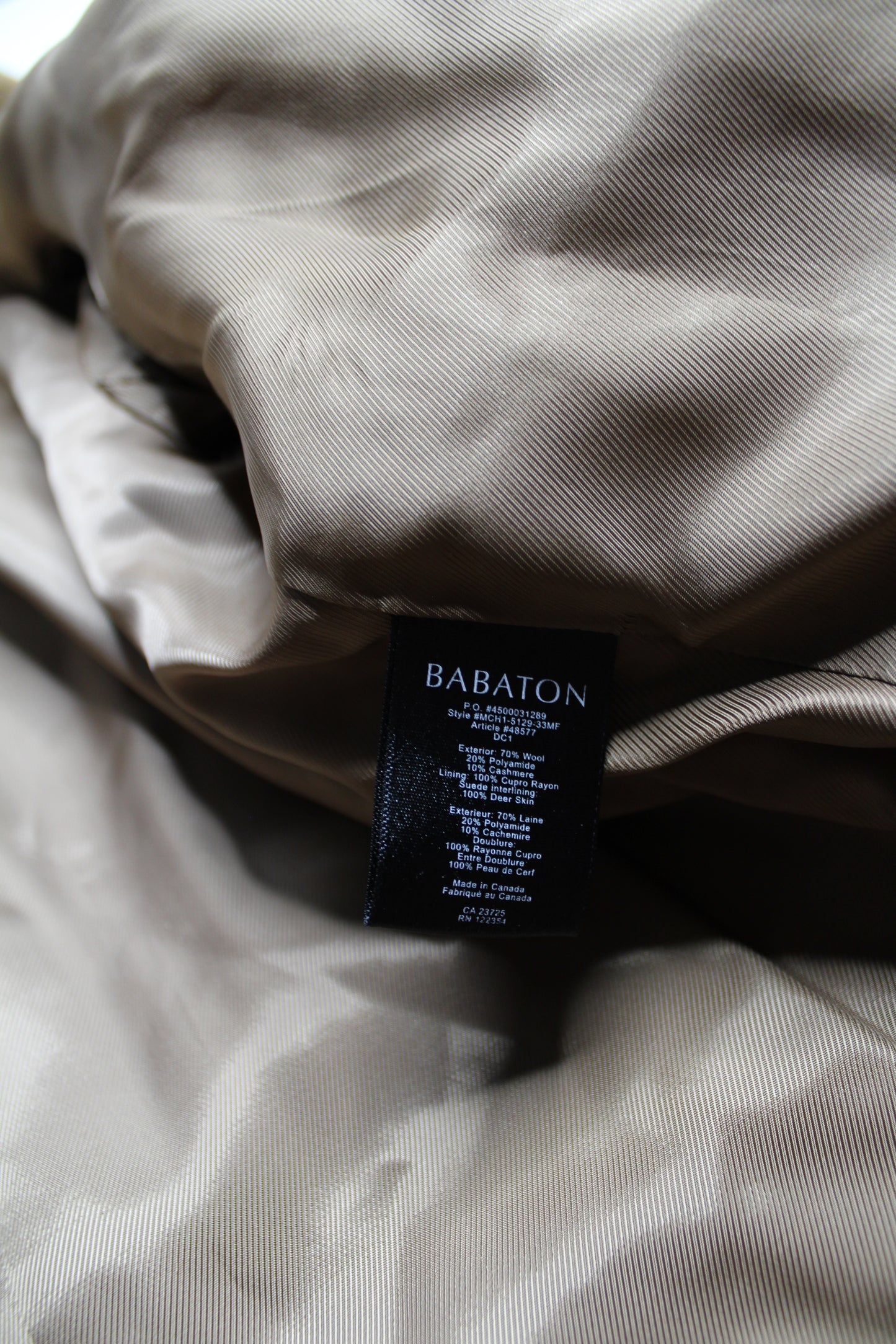 Aritzia Babaton camel wool/cashmere ‘Pearce' coat, size xs