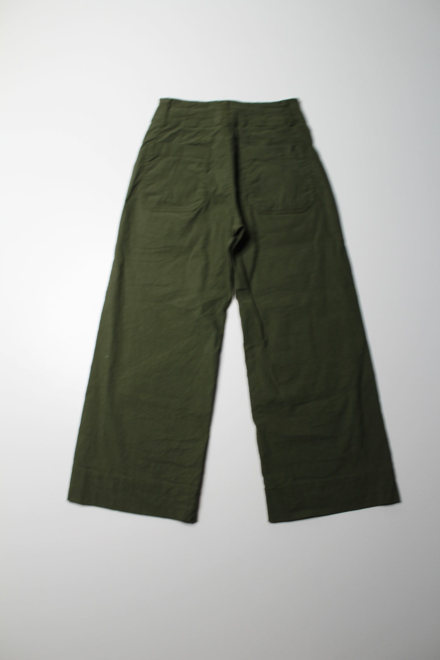 Anthropologie Maeve green high rise culotte wide leg pant, size 26 P (23”)