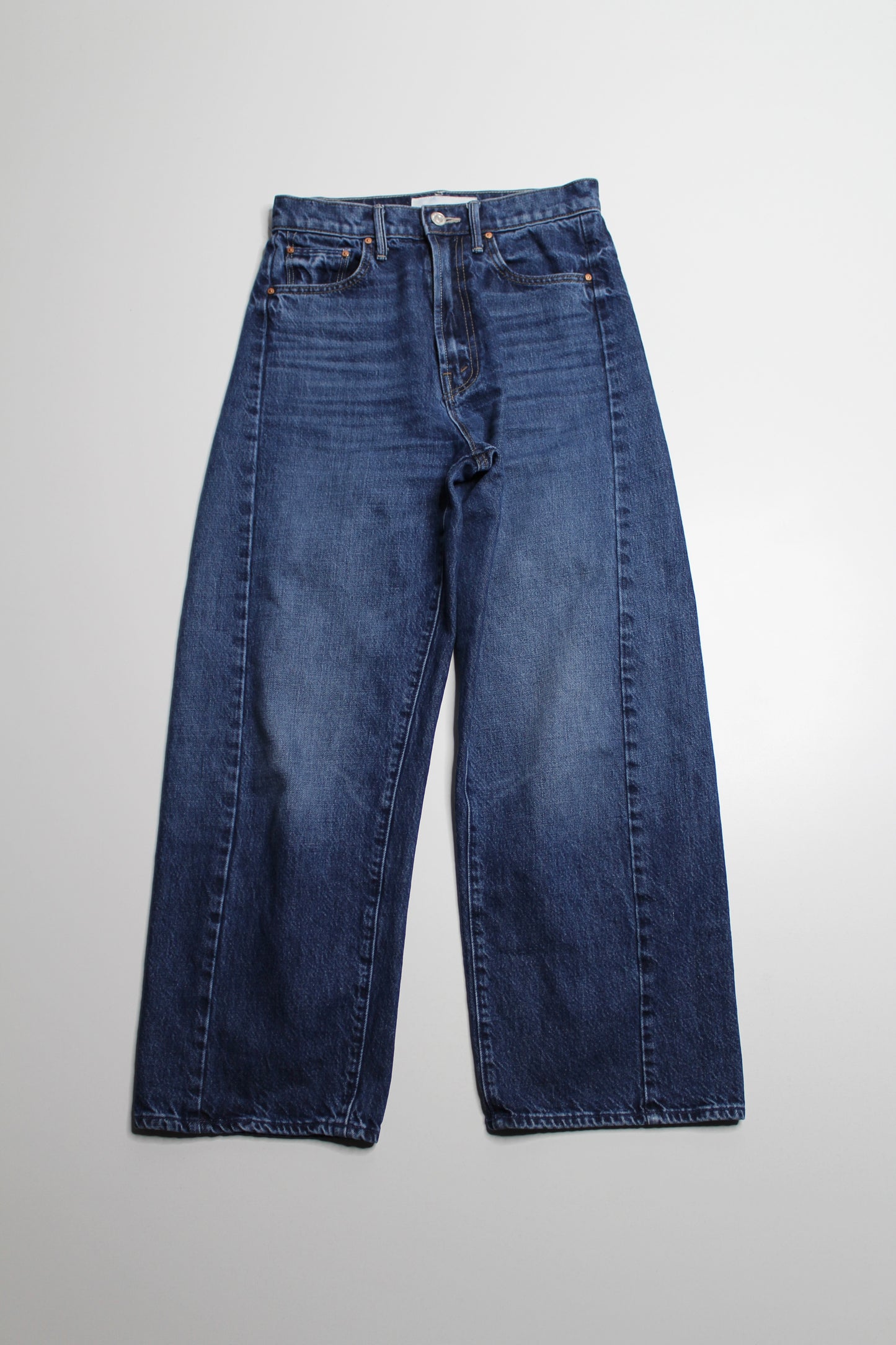 Mother high-rise ‘half pipe ankle’ barrel jeans, size 25