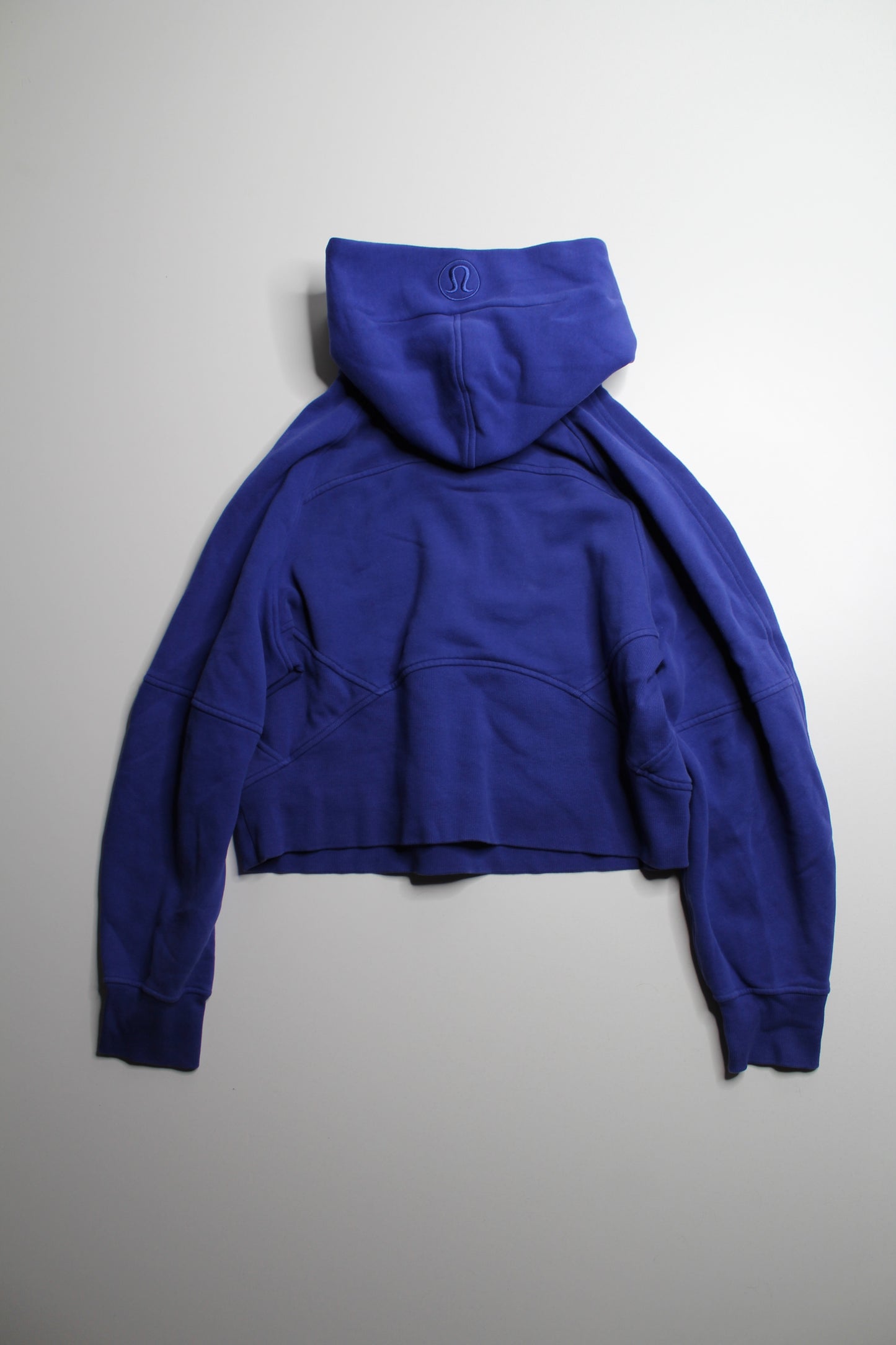Lululemon blue 'oversized scuba 1/2 zip' hoodie size xs/s (fits 4/6)